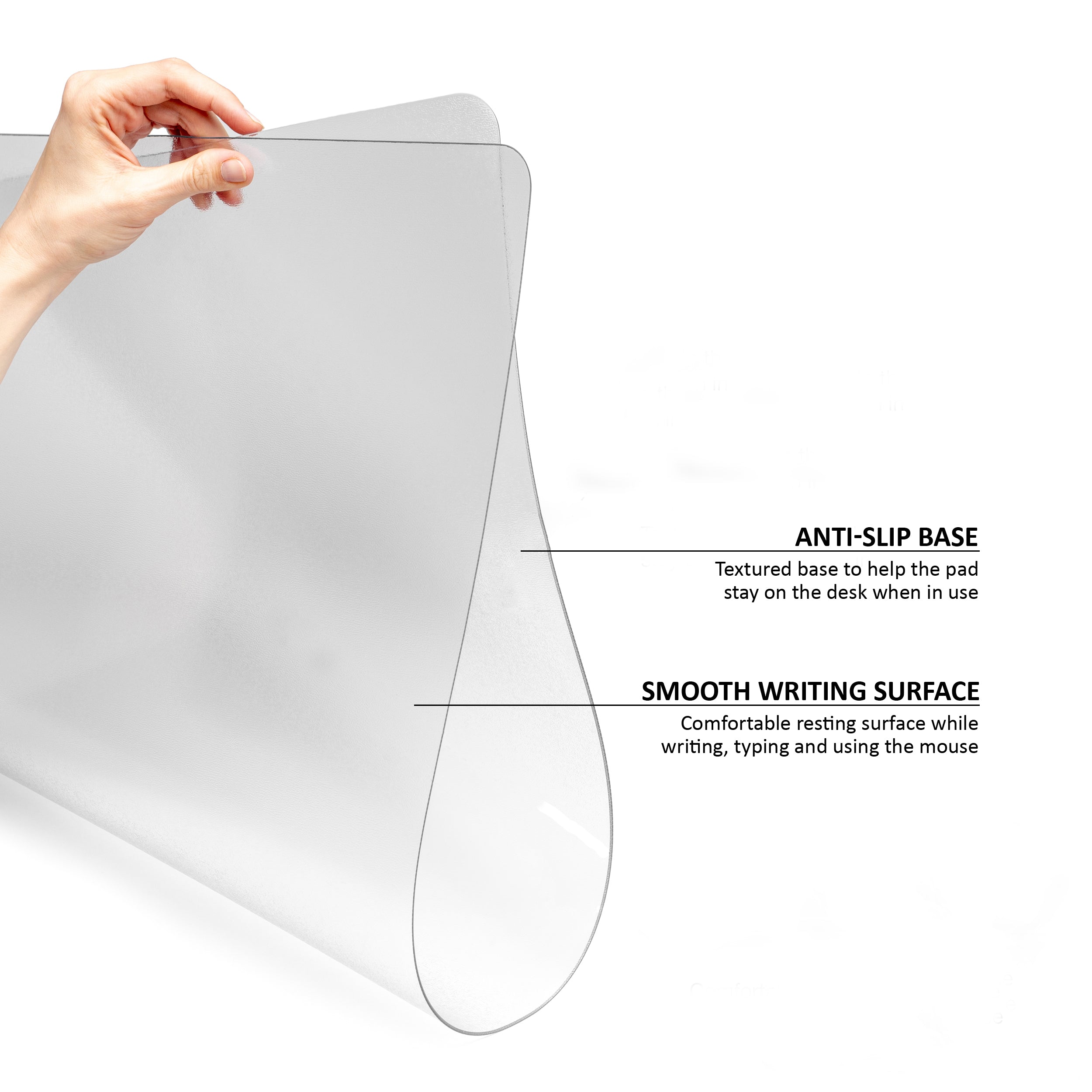 Awnour Clear Desk Pad Blotter on Top of Desks - 34 x 17 inches - Non Slip Desk Writing Mat