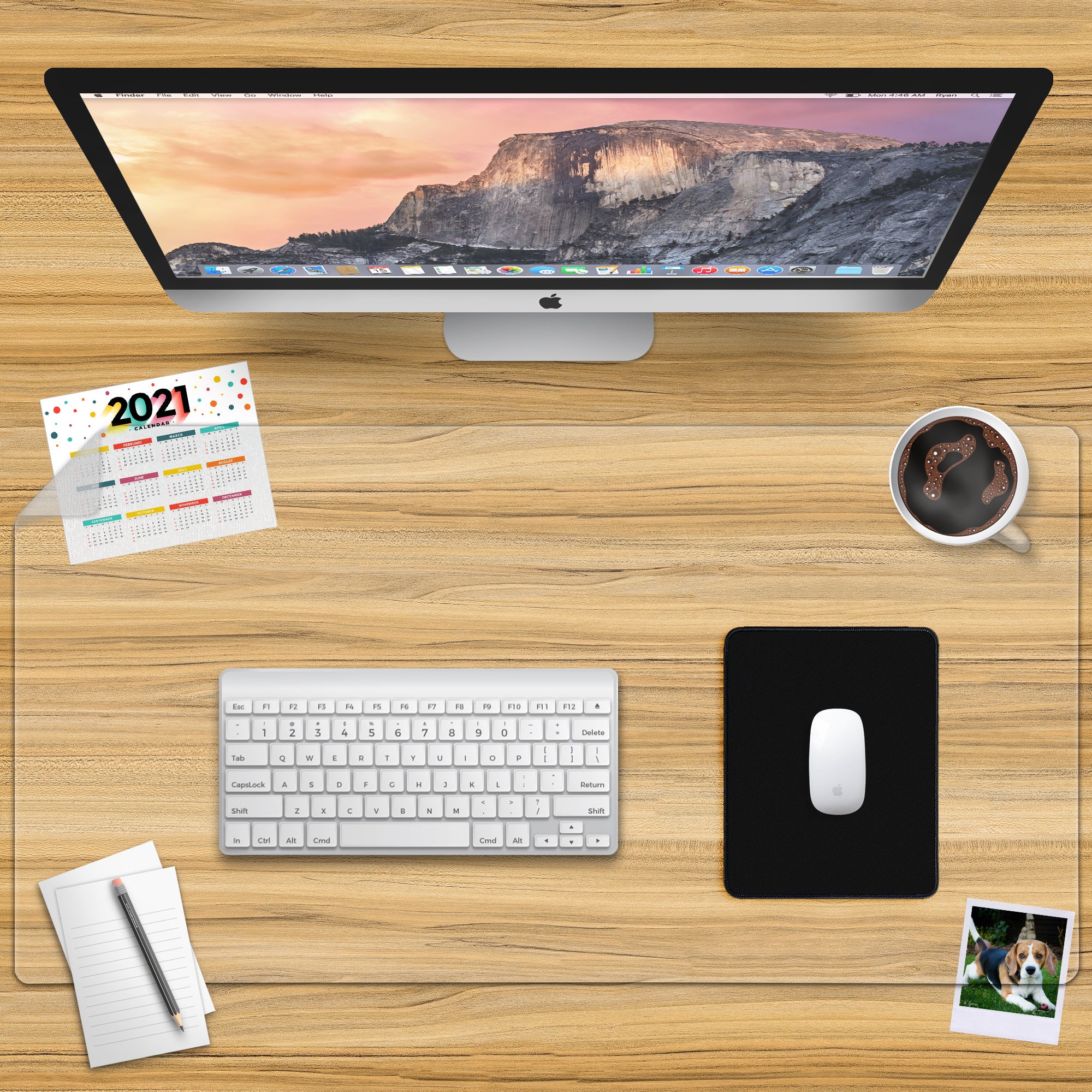 Awnour Clear Desk Pad - Workplace protector - Non-Slip - Comes with free Mouse Pad